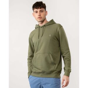 Boss Orange Wetalk Mens Pullover Hoodie With Logo Patch  - Open Green 349 - L - male