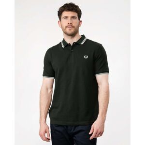 Fred Perry Mens Twin Tipped Signature Polo Shirt NOS  - Night Green/White T50 - M - male