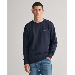 GANT Mens Regular Fit Shield Logo Crew Neck Sweatshirt  - 433 Evening Blue - XL - male