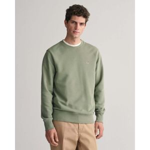 GANT Mens Regular Fit Shield Logo Crew Neck Sweatshirt  - 375 Dry Green - XL - male