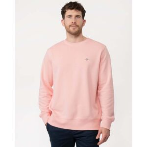 GANT Mens Regular Fit Shield Logo Crew Neck Sweatshirt  - 671 Bubblegum Pink - XL - male