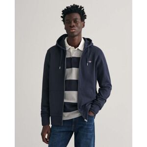 GANT Mens Regular Fit Shield Logo Full Zip Hoodie  - 433 Evening Blue - XXXL - male