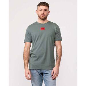 Hugo Boss Diragolino212 Label Logo Mens T-Shirt  - Dark Green 307 - M - male