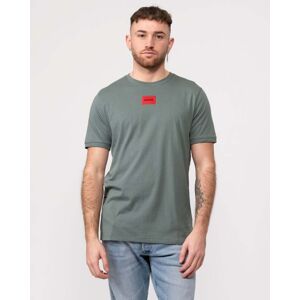 Hugo Boss Diragolino212 Label Logo Mens T-Shirt  - Dark Green 307 - XL - male