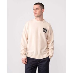 Hugo Boss San Cassio Mens Stacked Logo Sweater  - Beige 275 - L - male