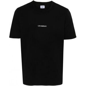 CP COMPANY Garment Dyed Logo T-shirt Black - Men - Black