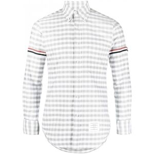 Thom Browne Gingham Check Oxford Shirt Grey - Men - Grey