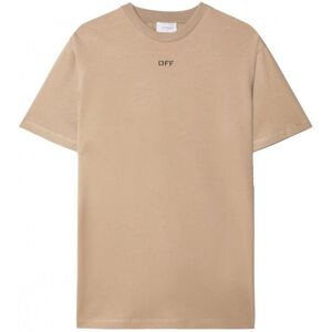 OFF WHITE Off Stitch Slim S/S Tee Beige - Men - Brown > Cream