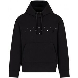 Emporio Armani Pullover Cotton Hooded Top Black - Men - Black