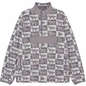 And Wander x Maison Kitsune Checkers Fleece Pullover - Gray - 81907-GR - GRAY - male - Size: UK 4