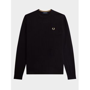 Fred Perry Men's Classic Crew Neck Jumper in Black (L)  - Black - Size: Large