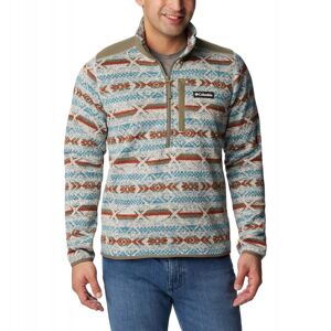 Columbia Mens Sweater Weather II Printed Half Zip / Stone Blue Checker  - Size: Medium