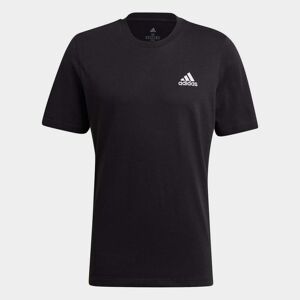 adidas Essentials Single Jersey Linear Embroidered Logo T Shirt Mens - male - Black SL - XL