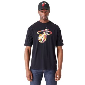 newera Miami Heat NBA Large Infill Black Oversized T-Shirt - Black - Size: M - male