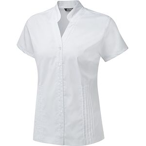 Vortex Designs Mia Short Sleeve Blouse With Mandarin Collar 12 White