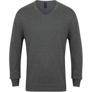 Henbury H720 Lightweight V-Neck Jumper M  Grey Marl