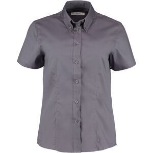 Kustom Kit KK701 Short Sleeve Oxford Blouse 18 Charcoal Grey