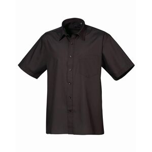 Premier PR202 Men's Short Sleeve Poplin Shirt 14.5  Black