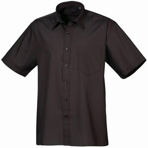 Premier PR202 Men's Short Sleeve Poplin Shirt 18  Black