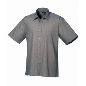 Premier PR202 Men's Short Sleeve Poplin Shirt 19  Dark Grey