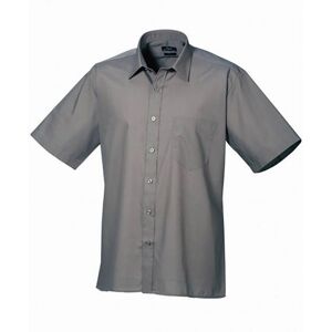 Premier PR202 Men's Short Sleeve Poplin Shirt 17  Dark Grey