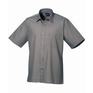 Premier PR202 Men's Short Sleeve Poplin Shirt 14.5  Dark Grey