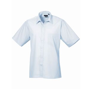 Premier PR202 Men's Short Sleeve Poplin Shirt 14.5  Light Blue