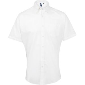 Premier PR236 Mens Oxford Short Sleeve Shirt 16  White