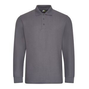 ProRTX RX102 Pro Long Sleeve Polycotton Polo Shirt S  Solid Grey