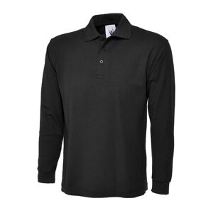 Uneek UC113 Long Sleeve Polo Shirt XL  Black
