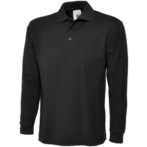 Uneek UC113 Long Sleeve Polo Shirt XS  Black