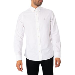 Gant Slim Fit Oxford Shirt  - White - Male - Size: 4XL