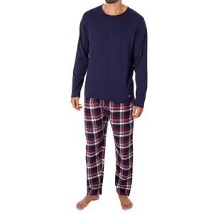 Lyle & Scott Quentin Longsleeved Pyjama Set  - Peacoat/Ruby Wine - Male - Size: XXL
