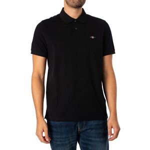 Gant Regular Shield Pique Polo Shirt  - Black - Male - Size: S