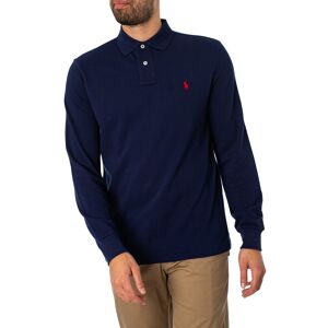 Polo Ralph Lauren Longsleeved Slim Polo Shirt  - Blue - Male - Size: M