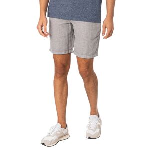 Superdry Drawstring Linen Shorts  - Optic/Grey - Male - Size: XXL