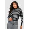 boohoo Plus Stripped Roll Neck Top