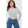 boohoo Plus Stripped Roll Neck Top