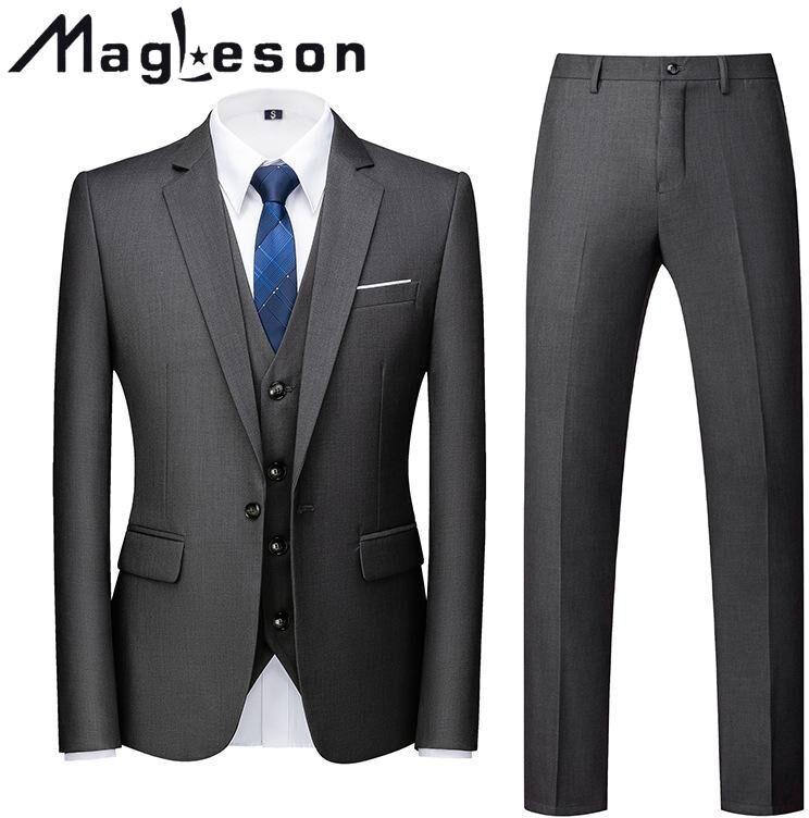 MAGLESON Men's Clothing Wedding Three Piece Suit Suits & Blazers