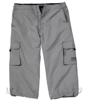Atlas for Men Men's Grey Cropped Cargo Trousers  - GREY - Size: 3XL