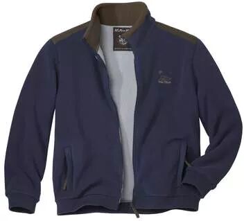 Atlas for Men Men's Navy Rocky Mountains Fleece Jacket with Sherpa Lining - Full Zip  - NAVY BLUE - Size: 3XL