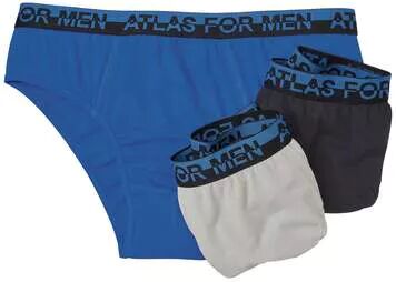 Atlas for Men Pack of 3 Men's Comfort Briefs - Blue Black Grey  - GREY - Size: L