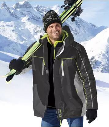 Atlas for Men Menâ€™s Grey High-Performance Ski Parka  - DARK GREY - Size: 4XL
