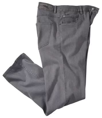 Atlas for Men Men's Grey Stretch Denim Jeans  - GREY - Size: W50