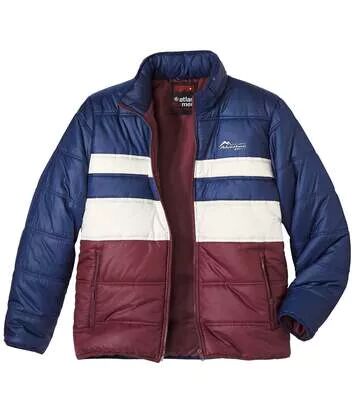 Atlas for Men Men's Water-Repellent Puffer Jacket - Full Zip - Burgundy Navy Off-White  - NAVY BLUE - Size: 4XL