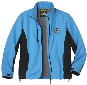 Atlas for Men Men's Blue Microfleece-Lined Softshell Jacket - Full Zip - Water-Repellent  - BLUE - Size: XXL