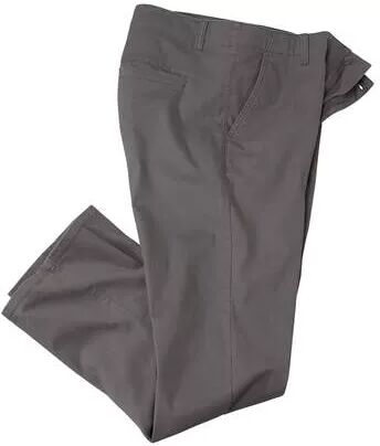 Atlas for Men Men's Grey Stretchy Twill Chinos  - GREY - Size: W38