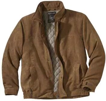 Atlas for Men Men's Faux-Suede Padded Jacket - Full Zip  - LIGHT BROWN - Size: S