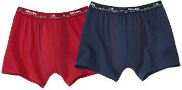 Atlas for Men Pack of 2 Men's Top Comfort Boxer Shorts - Navy Red  - RED - Size: S