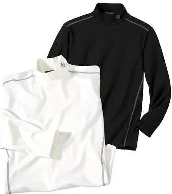 Atlas for Men Men's Pack of 2 North Outdoor Turtle Neck Tops  - BLACK - Size: L